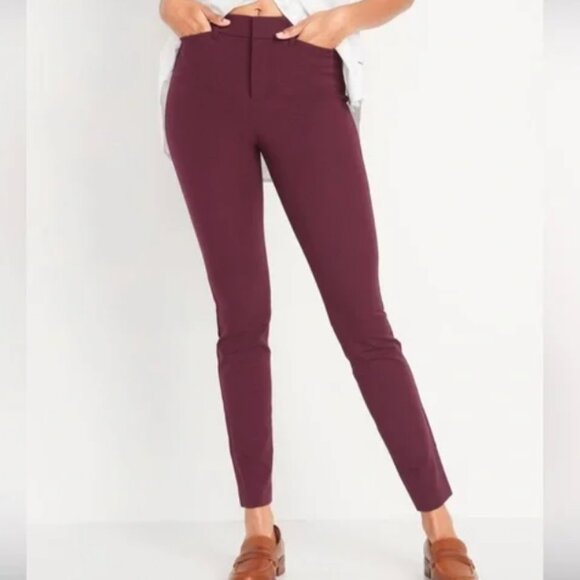 Old Navy High-Waisted Pixie Skinny Ankle Pants in Red Wine Size 8 (NWOT) - Picture 5 of 5